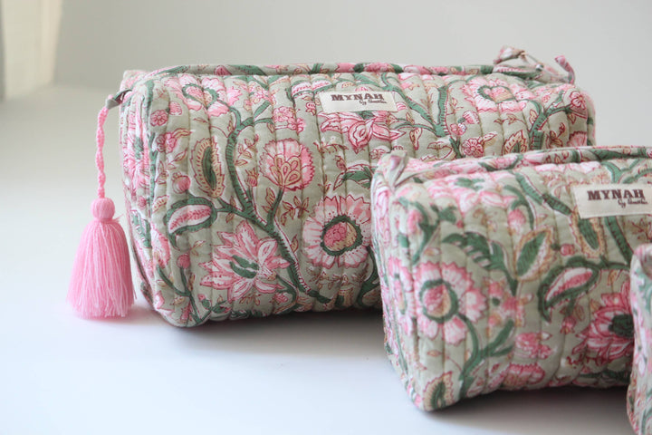 Pistachio Lotus Cosmetic Bag