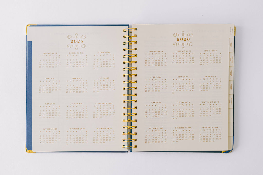 2026 Blue Vases 17-Month Large Spiral Planner