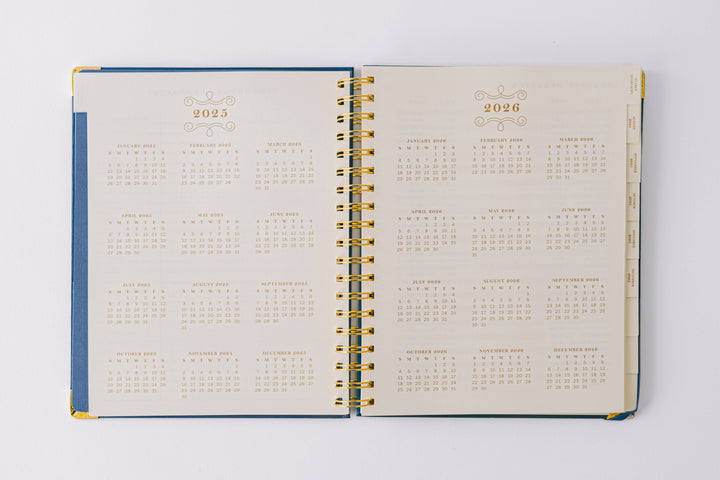 2026 Blue Vases 17-Month Large Spiral Planner