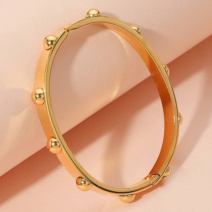 Bubble Hinged Bangle Bracelet: Yellow Gold