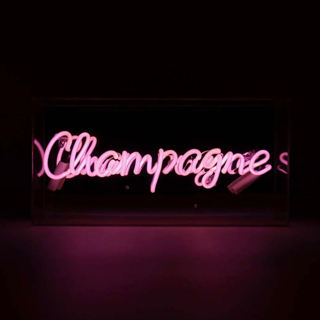 Pink 'Champagne' Glass Neon Sign