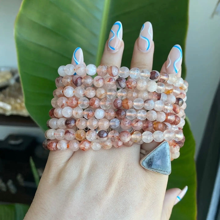 Fire Quartz Crystal Beaded Bracelet