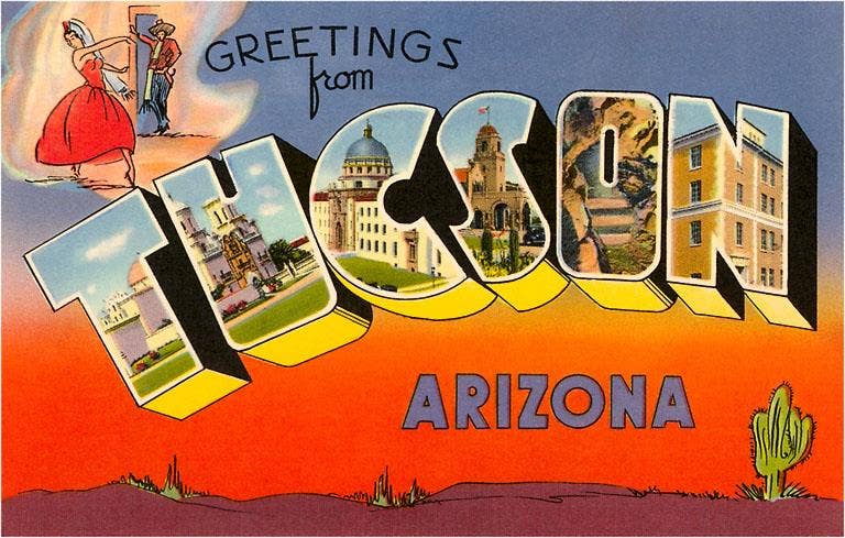 Postcard AZ-198 Greetings from Tucson