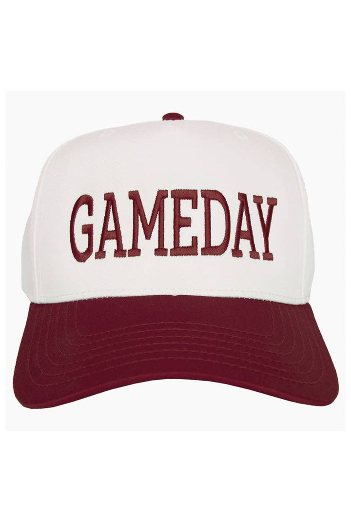 GAMEDAY Wholesale Two-Toned Vintage Hat: Red and White