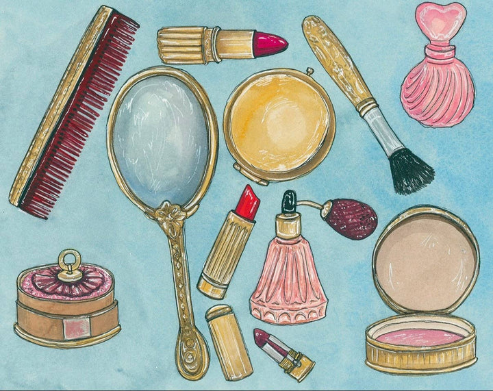 Vintage Vanity Set Fine Art Print: 8x10