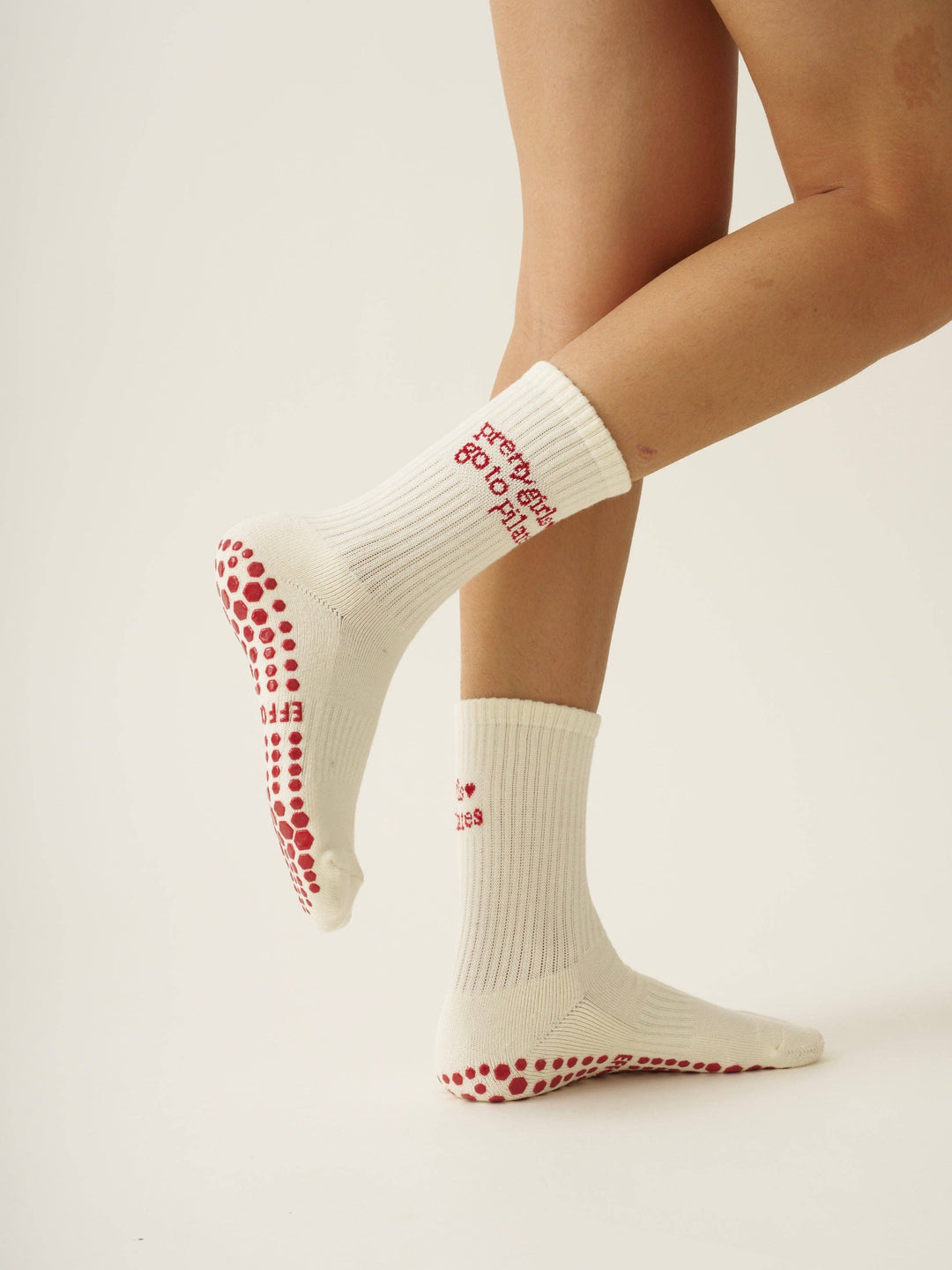 Pilates Girl Grip Sock: Red