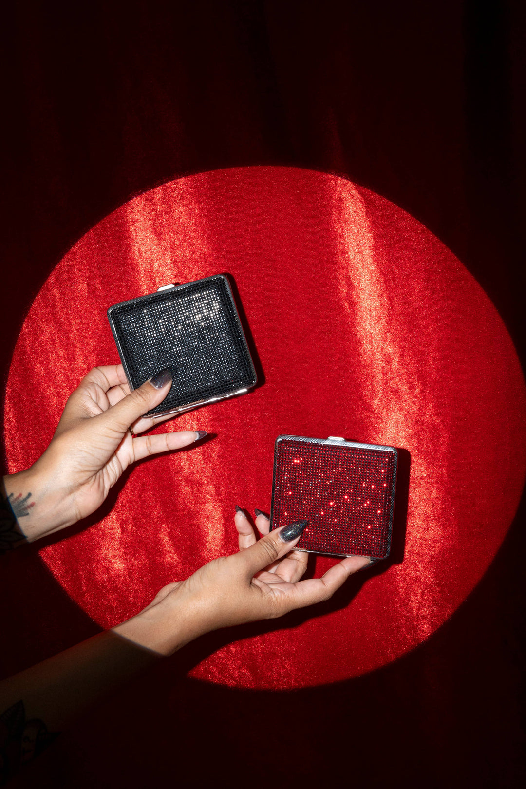 Rhinestone Cig Case- Black