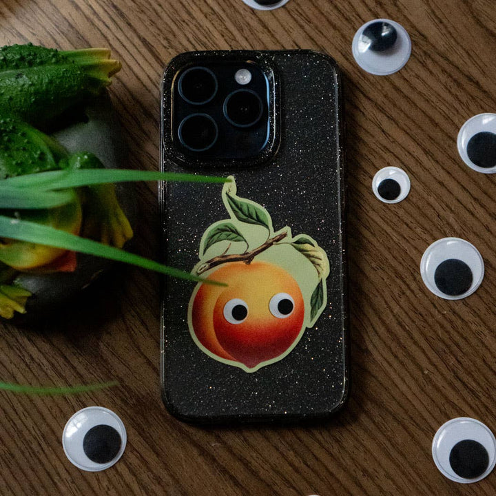 Googly Peach Vinyl Sticker