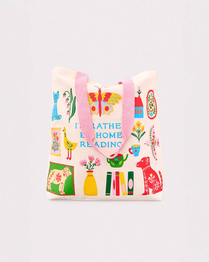 Canvas Tote, I'd Rather Be Home Reading