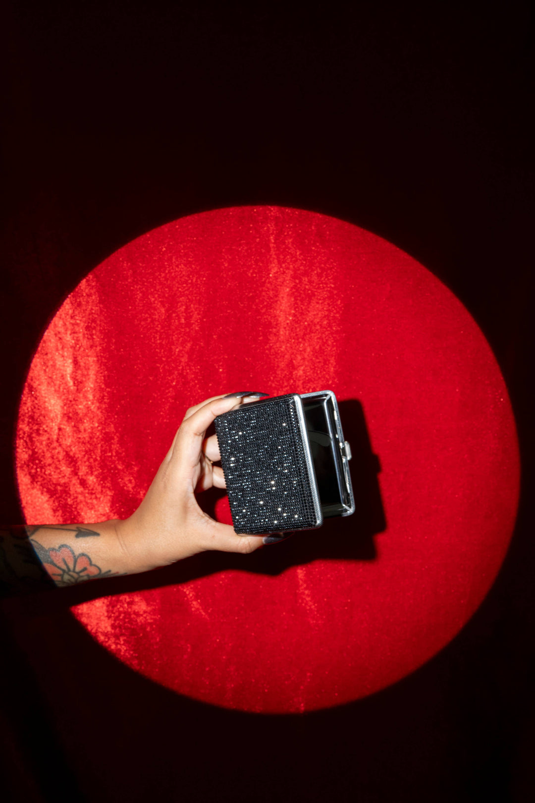 Rhinestone Cig Case- Black