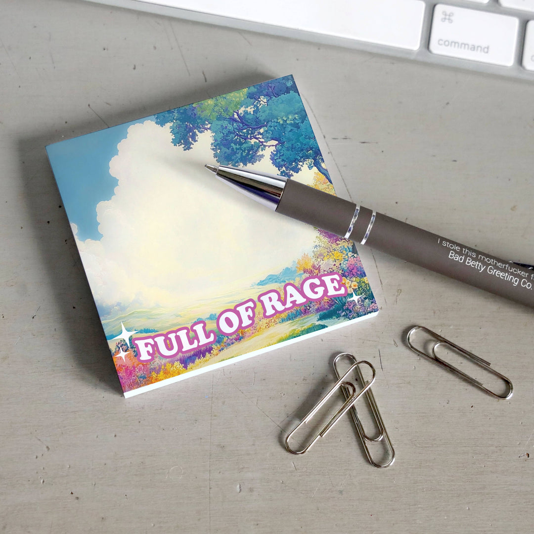 Full of Rage - Funny Sticky Note Pad