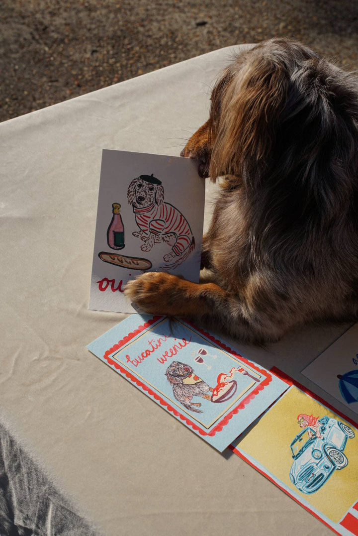 Dachshund Collection: Oui Oui Weenie Fine Art Print: 8x10