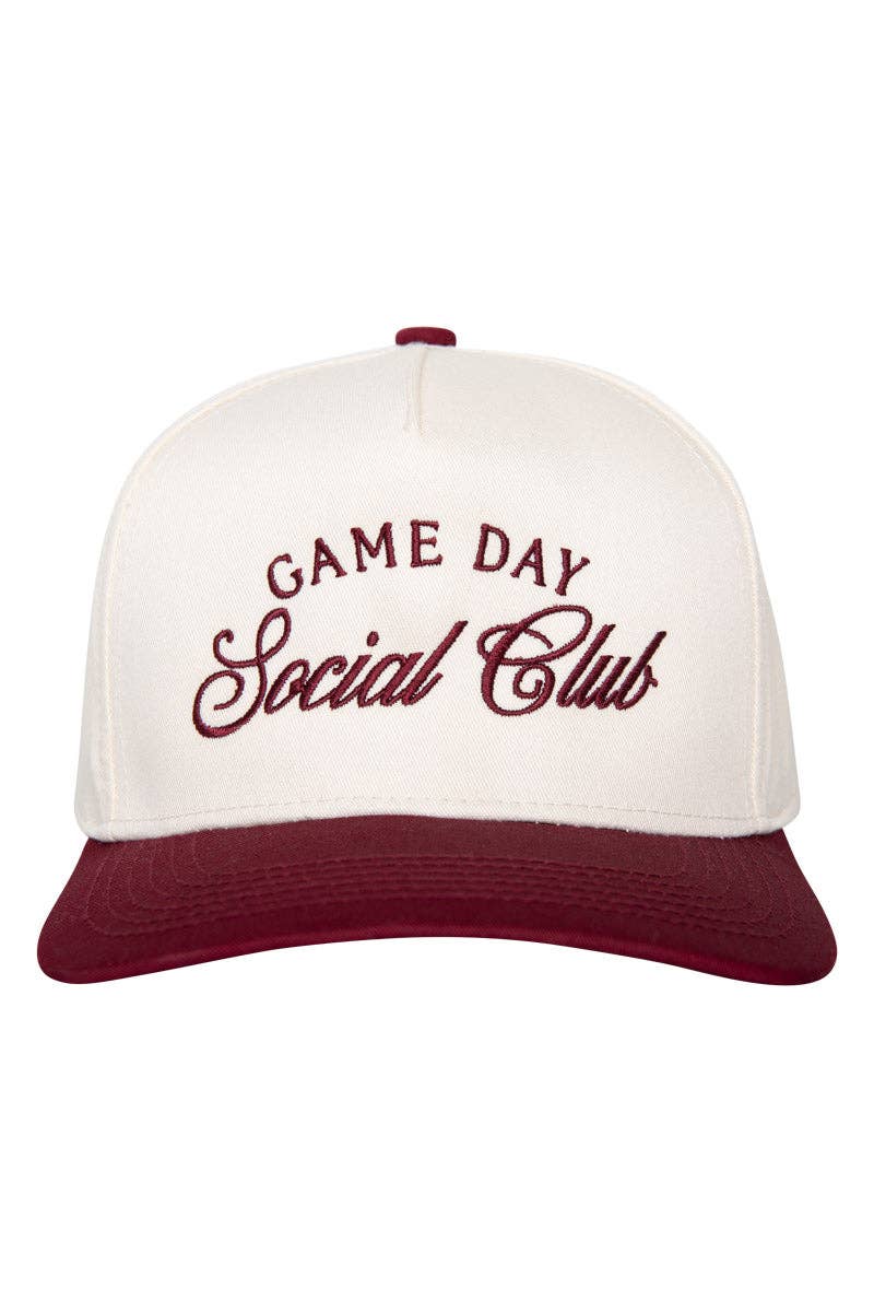 Game Day Social Club Two-Toned Vintage Hat: Red and Tan