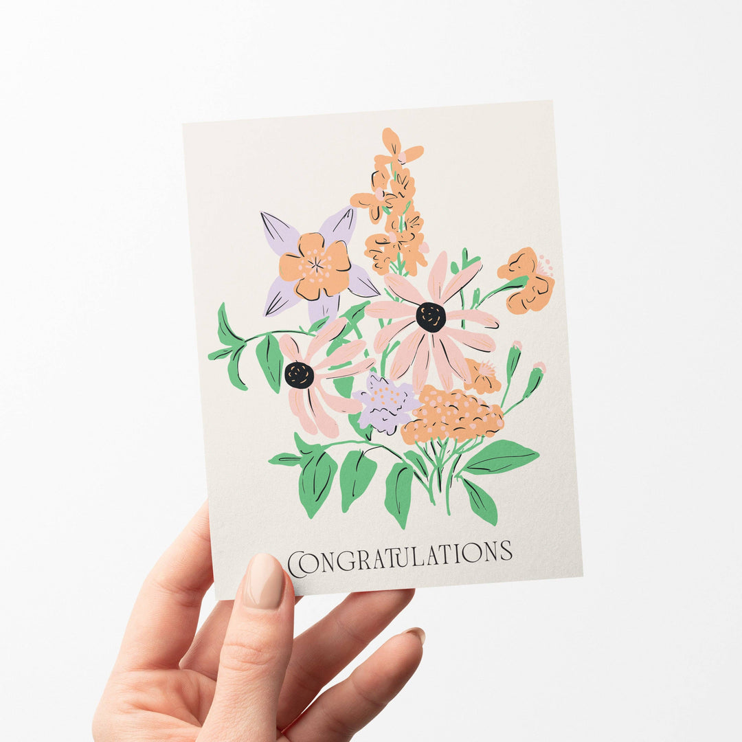 Wildflower Bouquet Congrats A2 Greeting Card