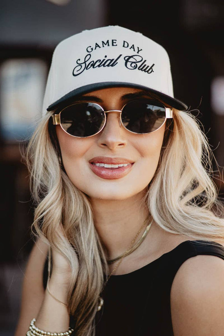 Game Day Social Club Two-Toned Vintage Hat: Red and Tan