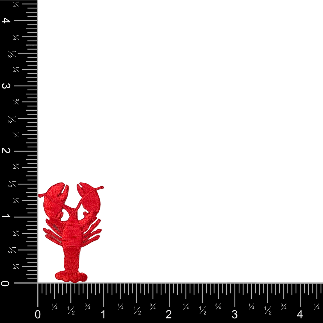 Small Red Lobster, Crawfish - Iron on Embroidered Patch