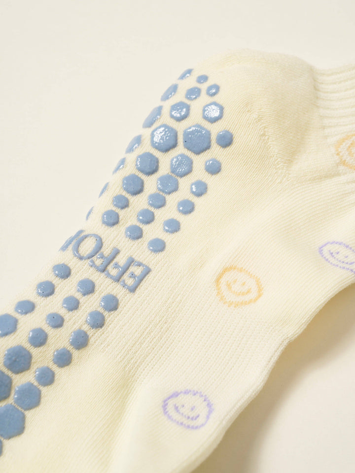 Smiley Face Ruffle Grip Sock