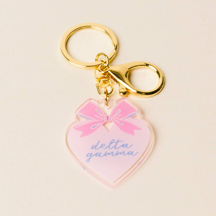 Sorority Sweetheart Bow Acrylic Keychain - 19 Chapters: Delta Delta Delta