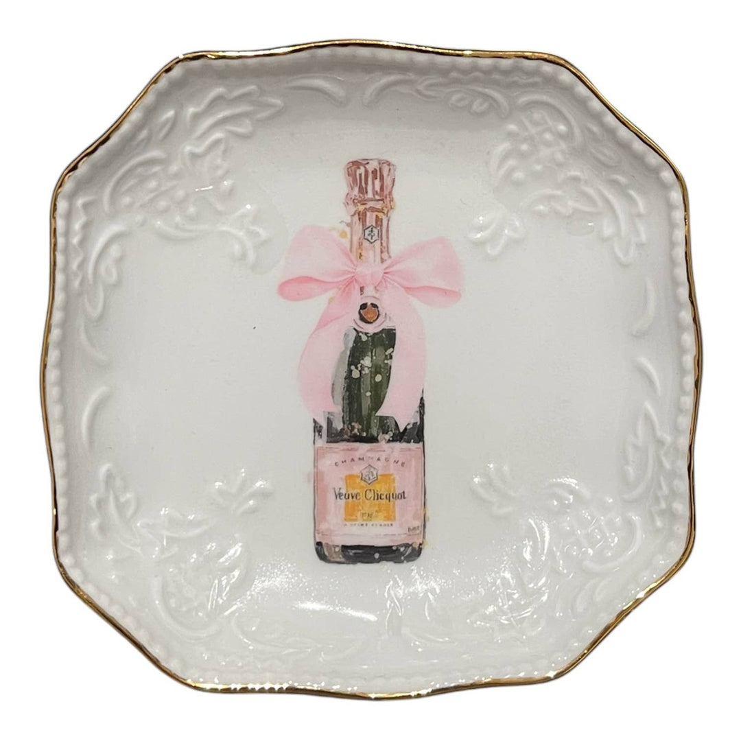 Bon Bon Tray- Champagne With Pink Bow