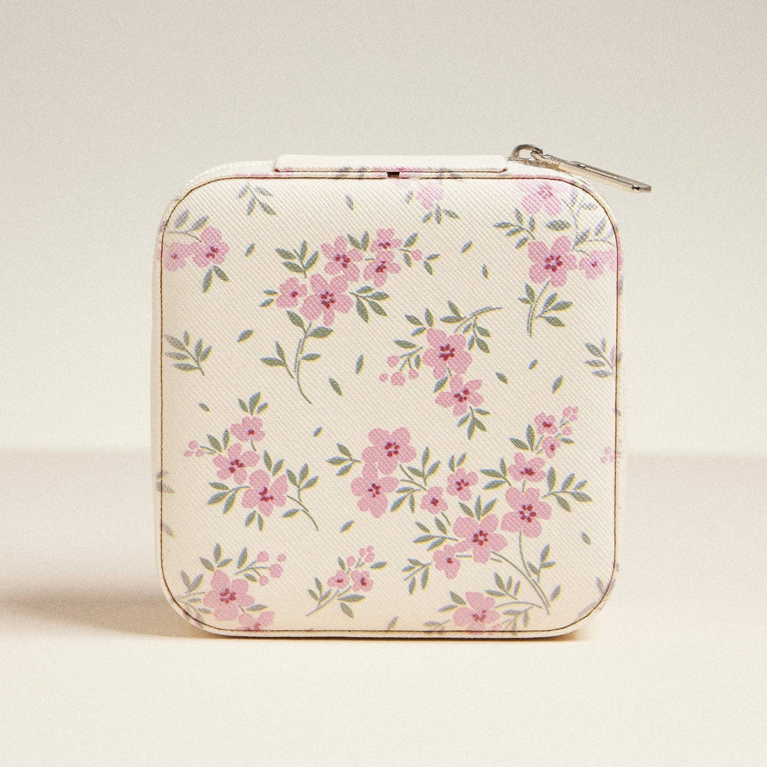 Multi Color Flower Pattern Jewelry Box -Travel Size: Multi