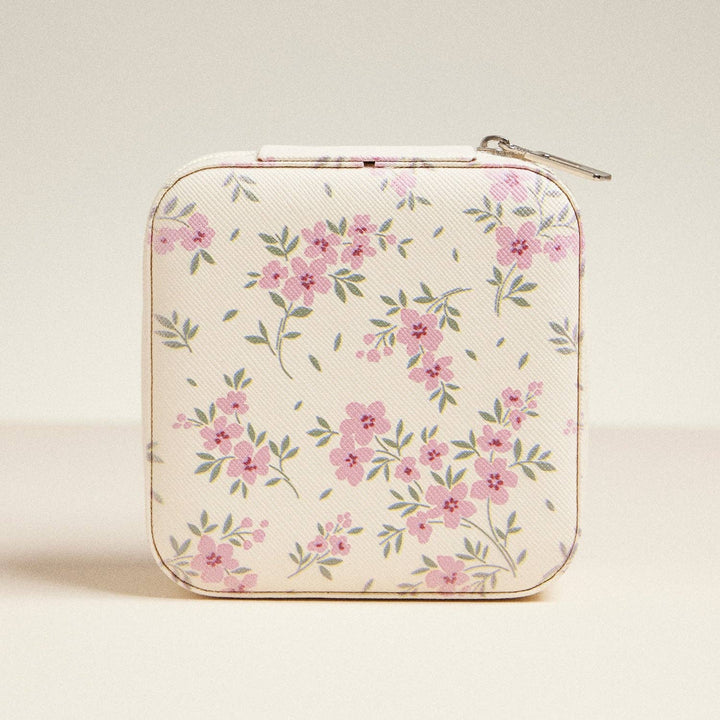 Multi Color Flower Pattern Jewelry Box -Travel Size: Multi