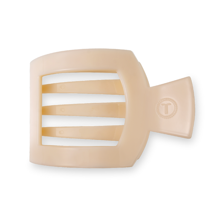 Large Square Flat Hair Clip-Almond Beige