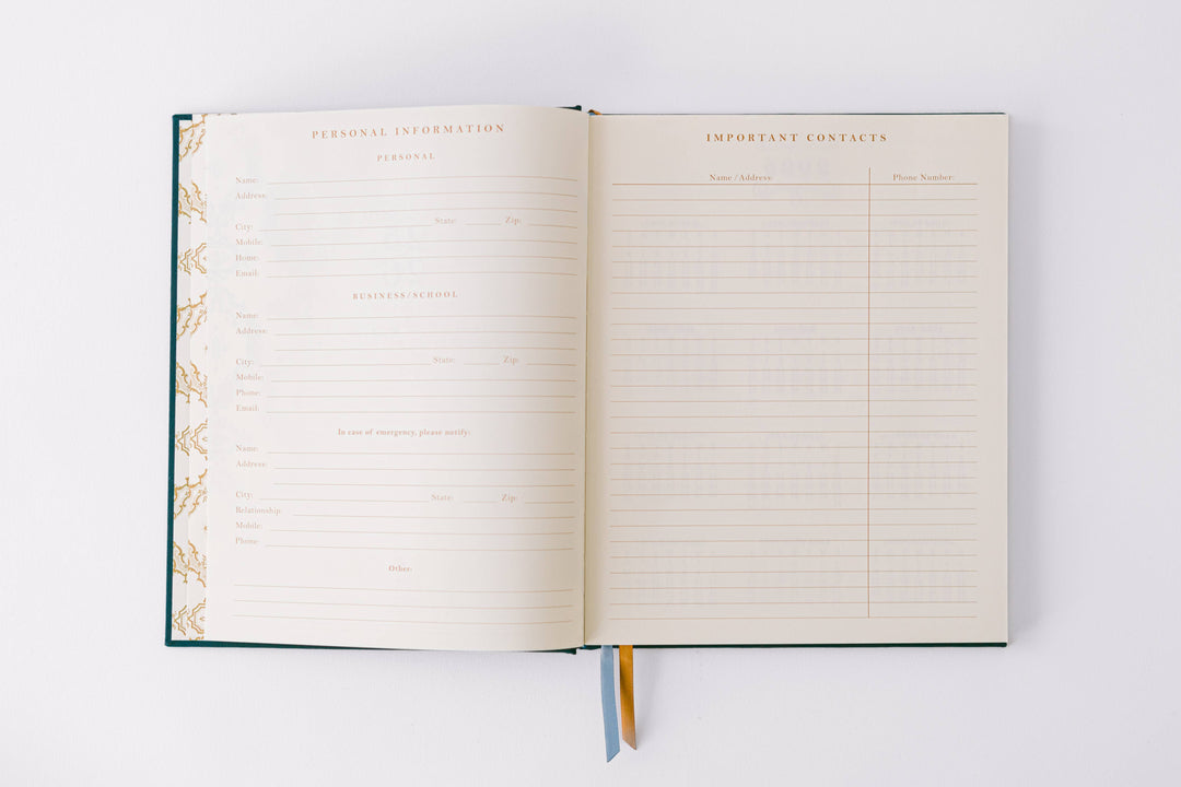 2026 Golden Thistle 17-Month Large Bound Planner