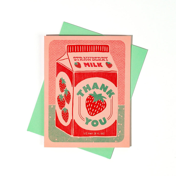 Strawberry Milk Thank You - Risograph Card
