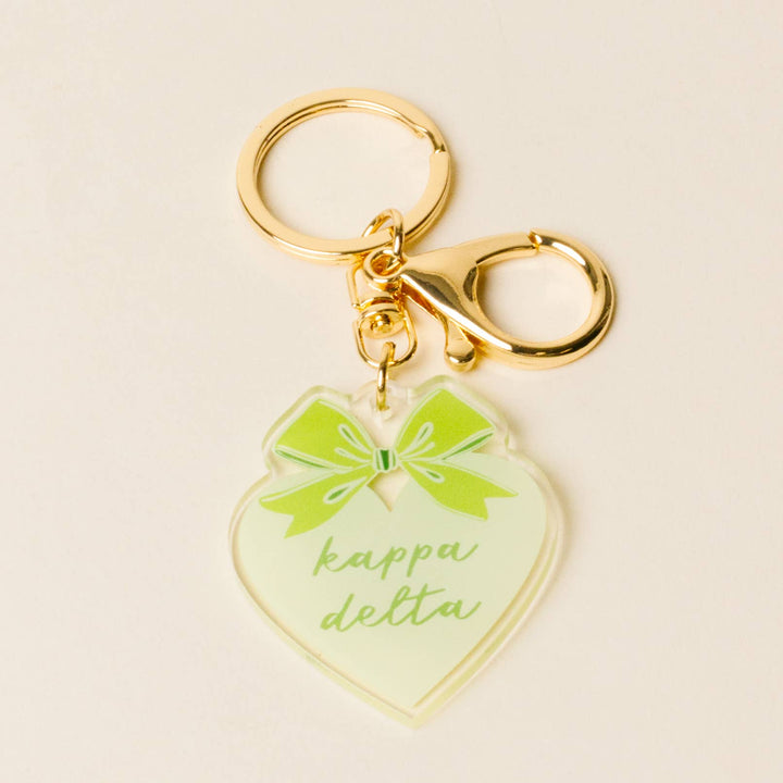 Sorority Sweetheart Bow Acrylic Keychain - 19 Chapters: Delta Delta Delta