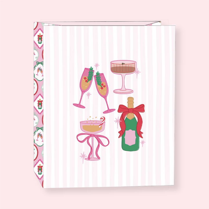 Pop Fizz Cocktail Christmas Gift Bag - 4 sizes with Gift Tag: Medium