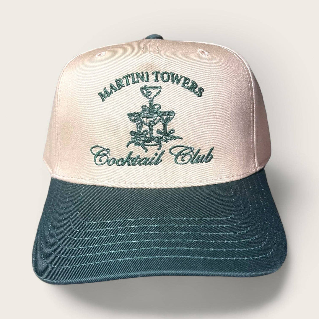 White/Green Martini Towers Cocktail Club Classic Trucker Cap