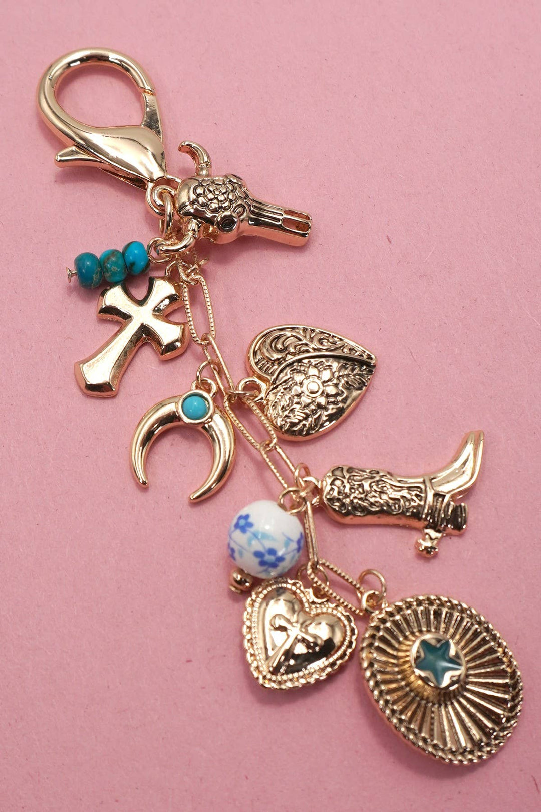 Western Cross Hat Boot Bag Charm