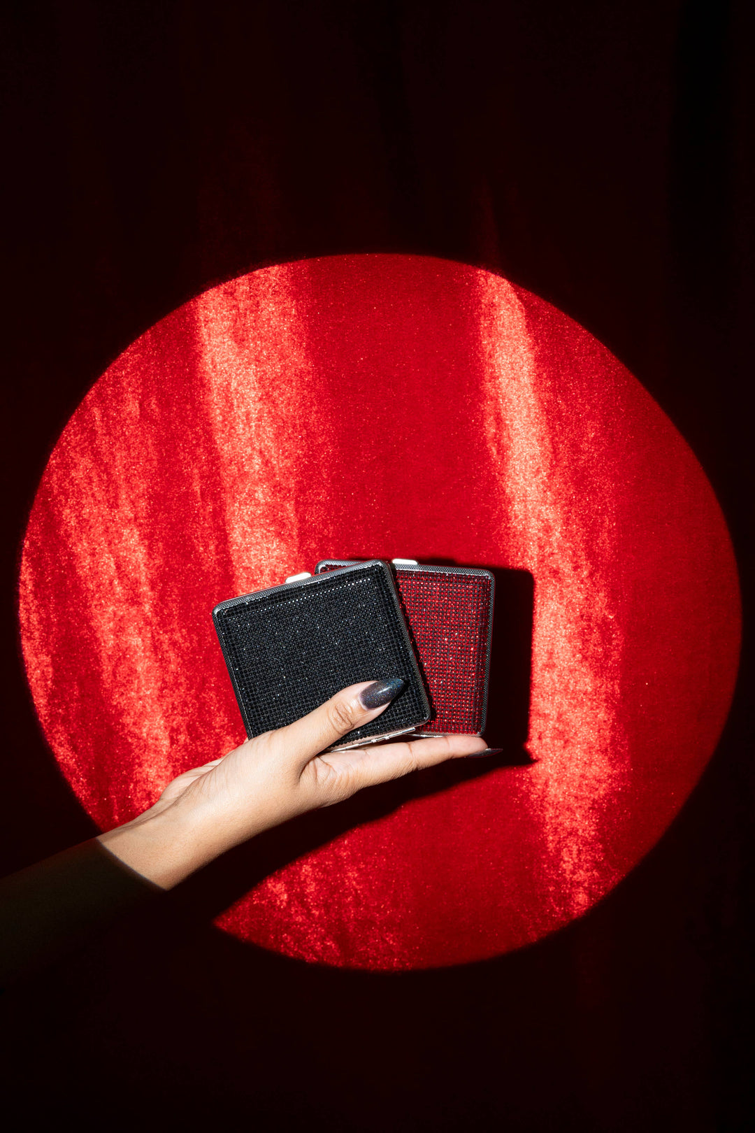 Rhinestone Cig Case- Red