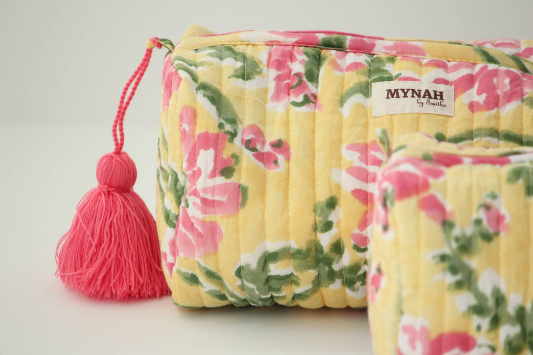 Camellia Floral Cosmetic Bag-LARGE