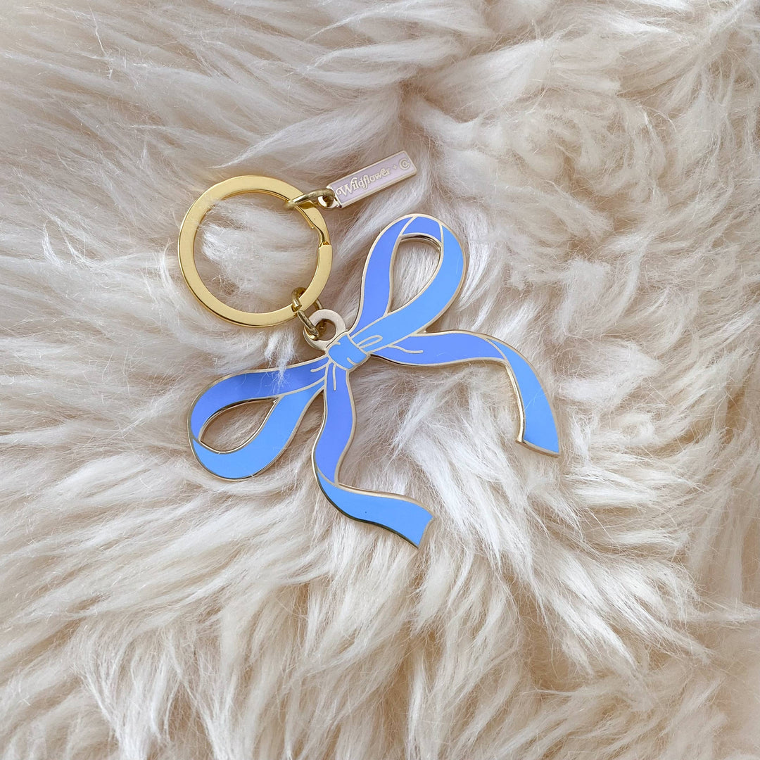 Bow Enamel Keychain- Red