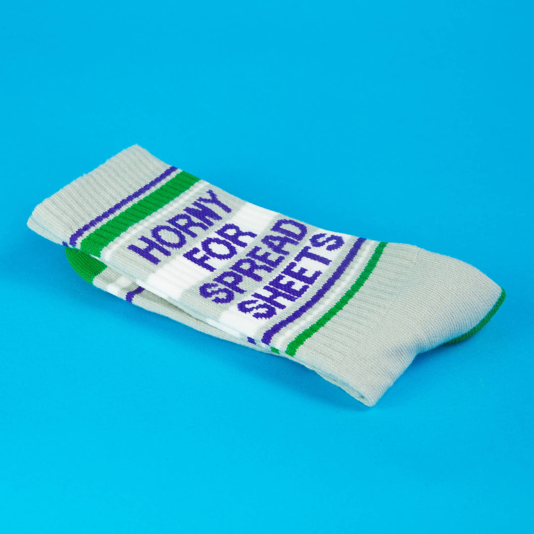 Horny For Spreadsheets Gym Crew Socks