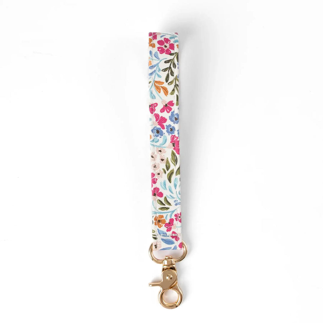 Floral Wristlet Keychain: Forget Me Not Sage