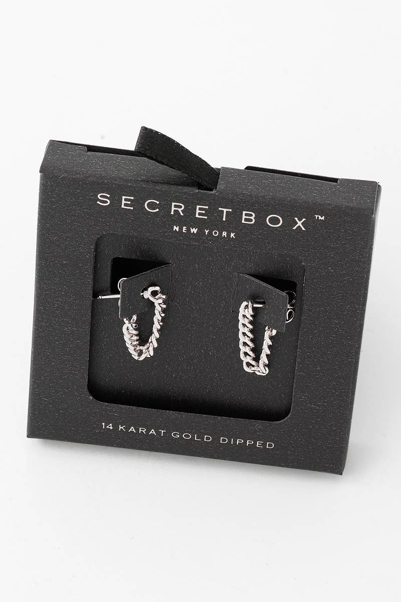 Secret Box Mini Chain Link Thread Earrings: Gold