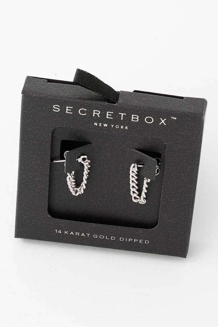 Secret Box Mini Chain Link Thread Earrings: Gold