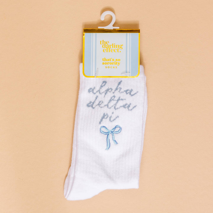 Sorority Embroidered Crew Socks: Delta Delta Delta