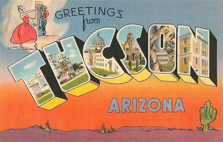 Postcard AZ-371 Greetings from Tucson