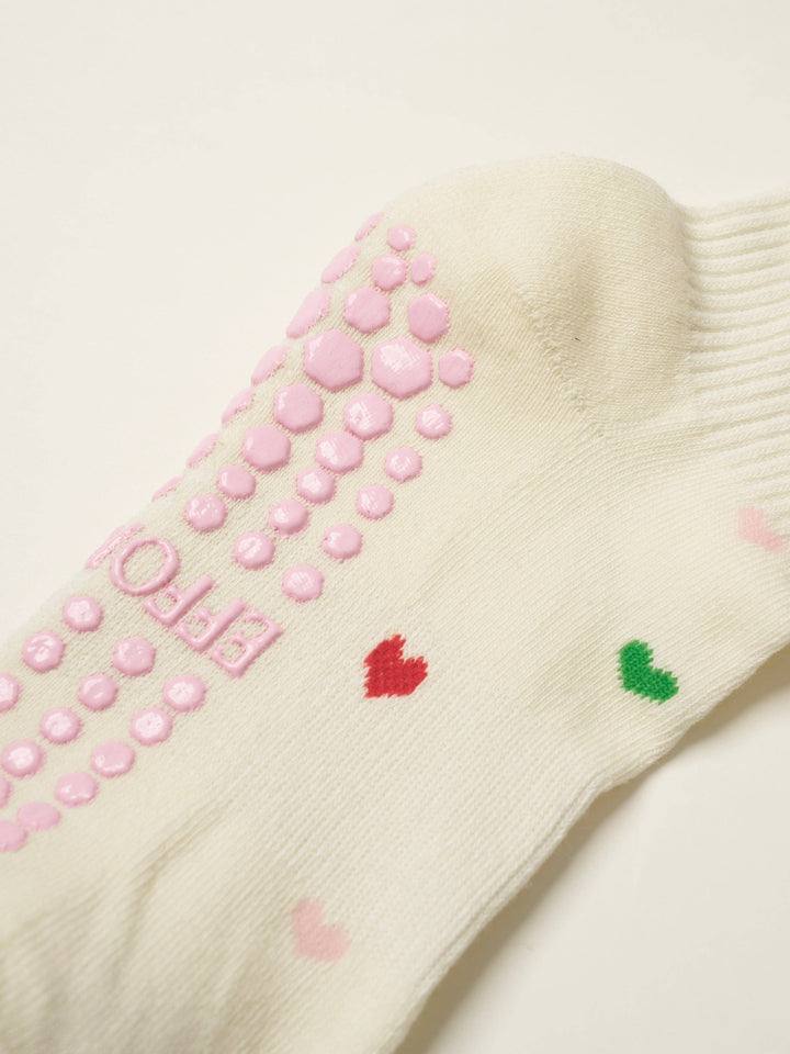 Mini Heart Petal Grip Sock