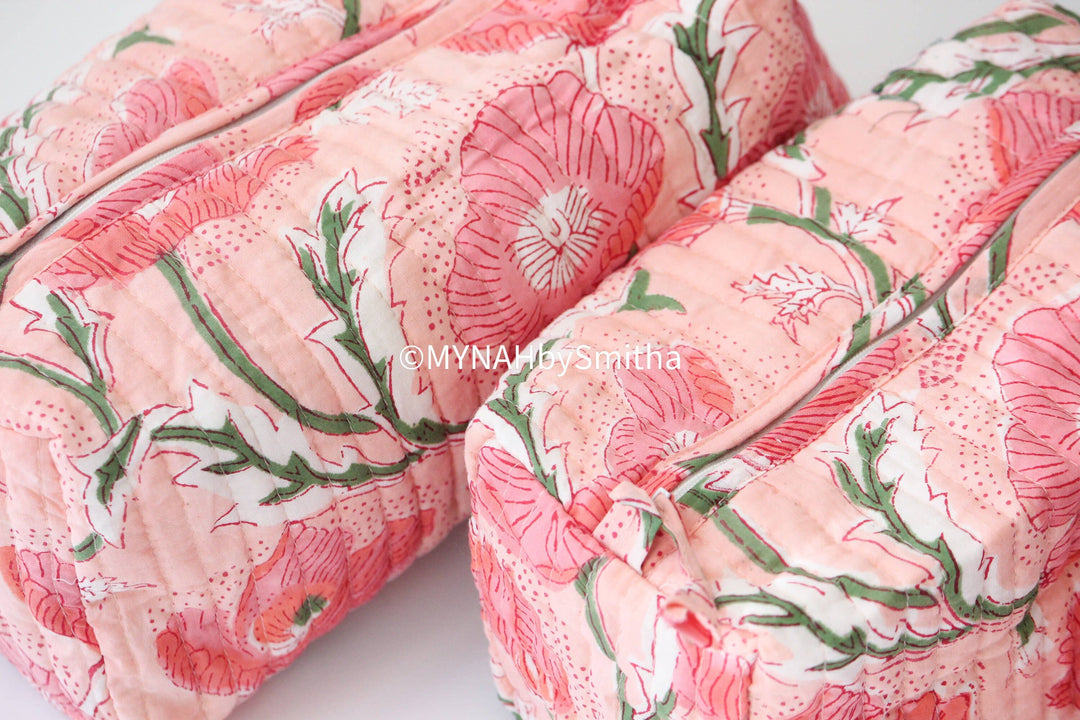 Peach poppies Cosmetic Bag