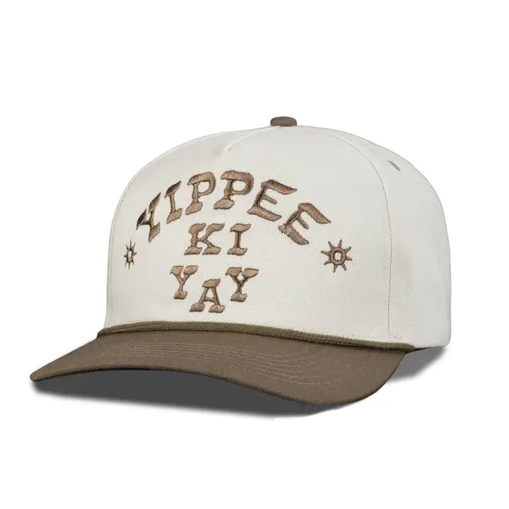 Yippee Ki Yay Hat: Cream/Light Blue