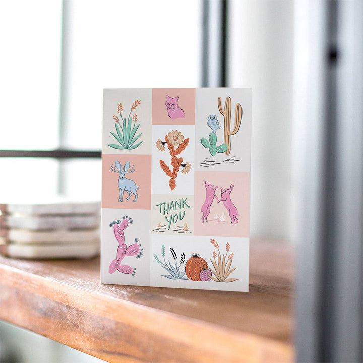 Desert Critters Thank You A2 Greeting Card: A2 Single Card