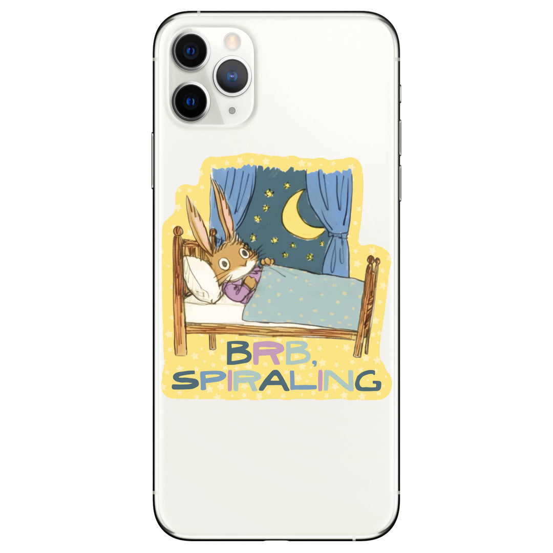 BRB, Spiraling Funny Bunny High Quality Vinyl Sticker