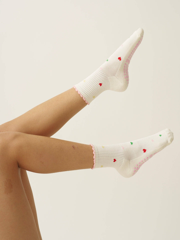 Mini Heart Petal Grip Sock