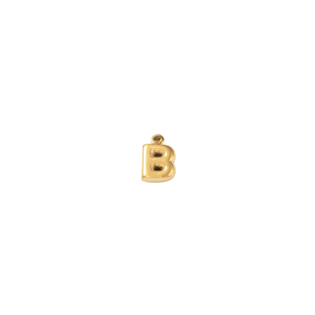 Gold Micro Letters  | Waterproof Stainless Steel: B