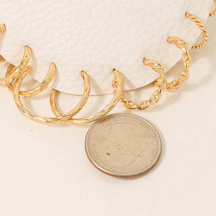 Metallic Hoop Earrings Set