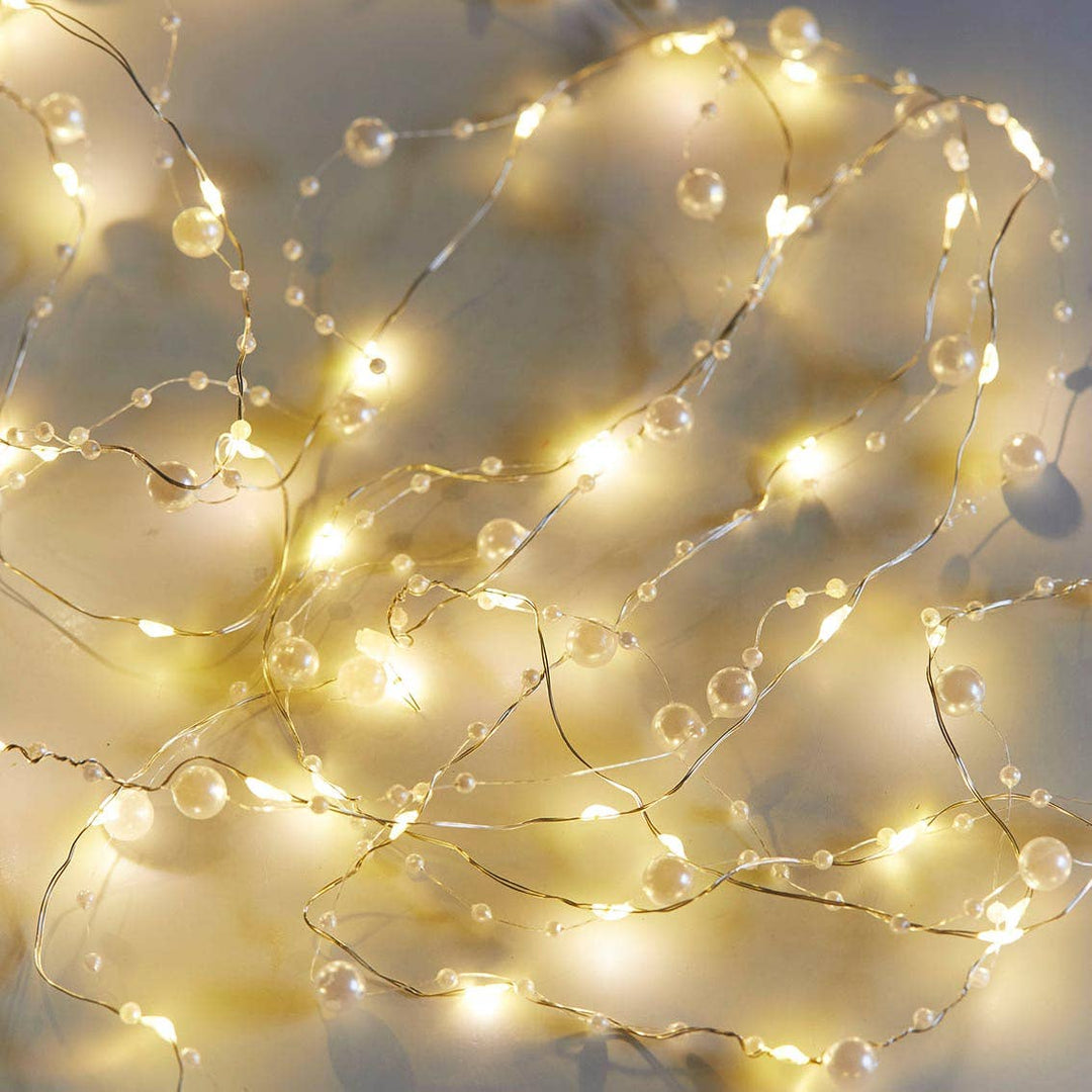 White Bead String Lights | 10ft | Table Decoration |